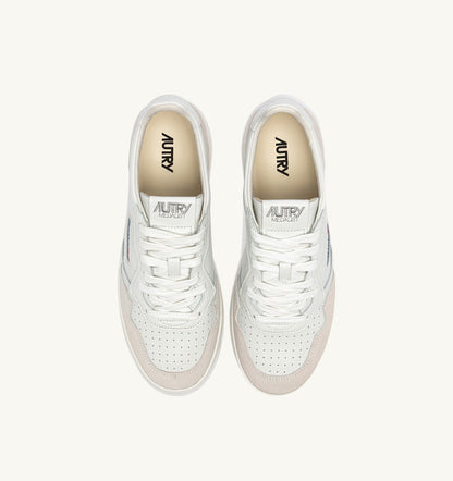 AUTRY MEDALIST LOW SNEAKERS IN WHITE LEATHER AND SUEDE