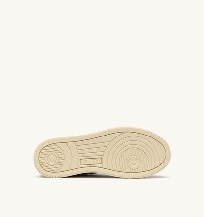 AUTRY MEDALIST LOW SNEAKERS IN LEATHER AND SUEDE COLOR WHITE AND HAWAIIAN SUNSET WITH LETTERING