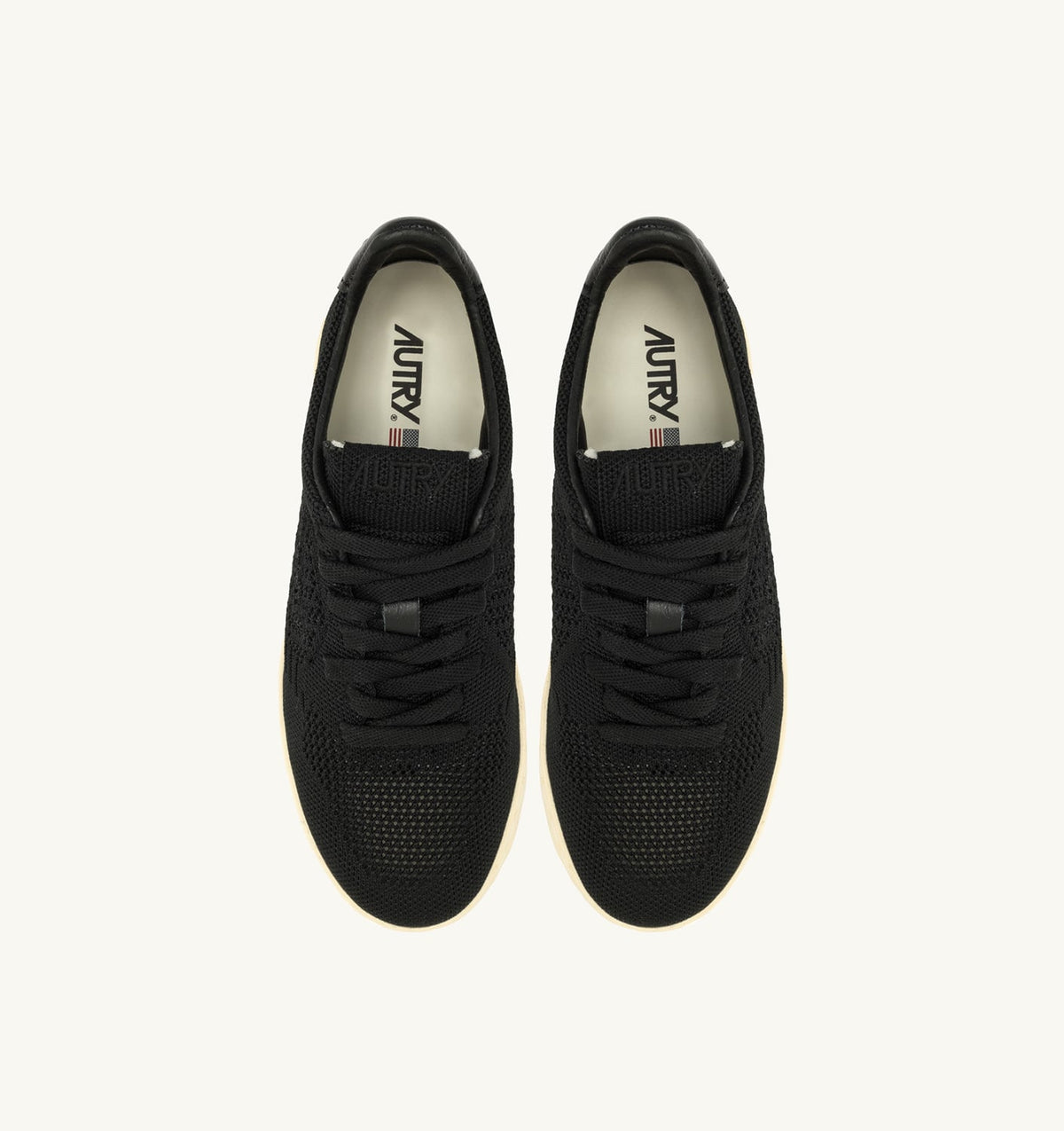 AUTRY EASEKNIT MEDALIST LOW SNEAKERS IN BLACK COLOR KNIT