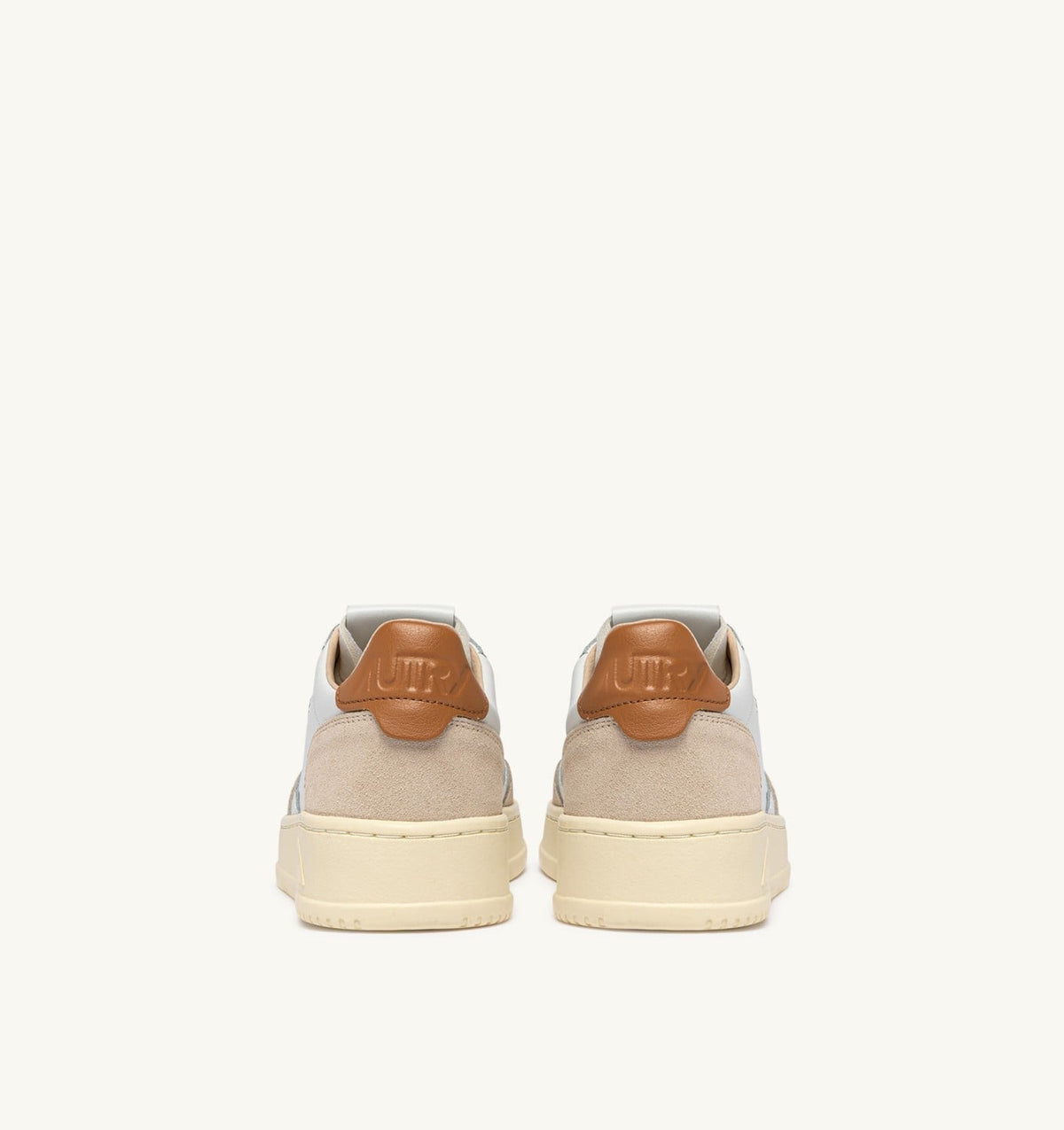 AUTRY MEDALIST LOW SNEAKERS IN WHITE LEATHER AND LION SUEDE