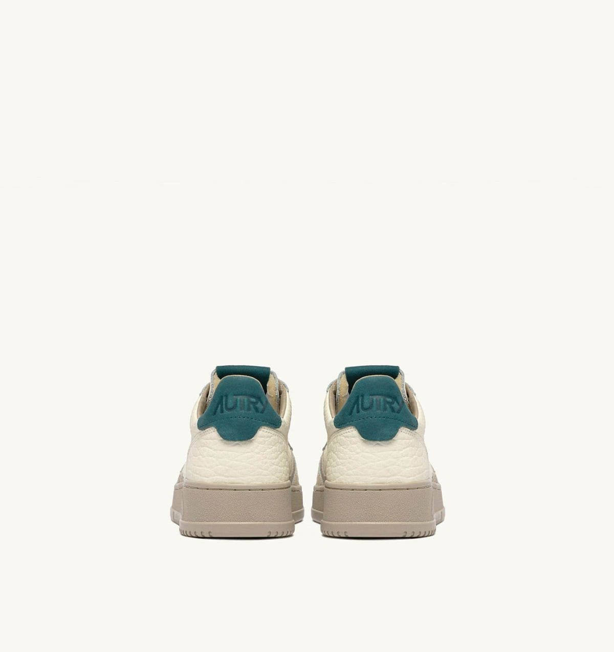 AUTRY MEDALIST LOW SNEAKERS IN FEATHER GRAY AND DARK SEA LEATHER