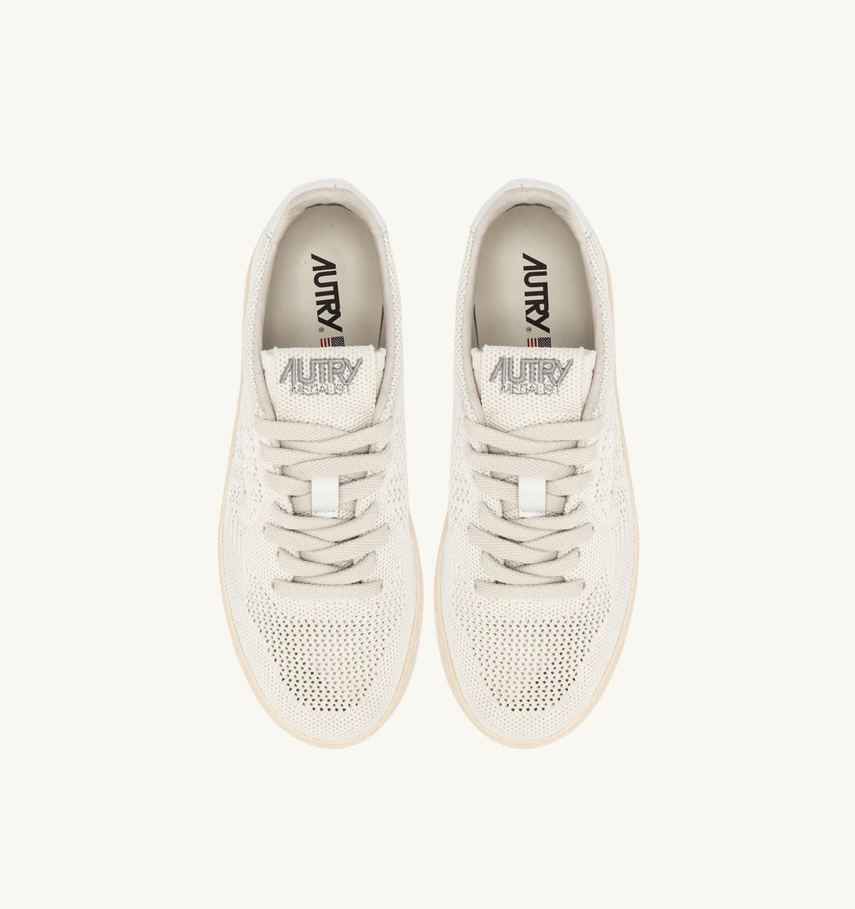 AUTRY MEDALIST EASEKNIT LOW SNEAKERS IN KNIT COLOR IVORY