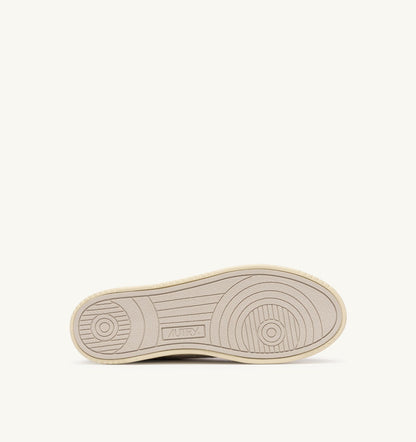AUTRY MEDALIST EASEKNIT LOW SNEAKERS IN IVORY WHITE AND PELICAN KNIT