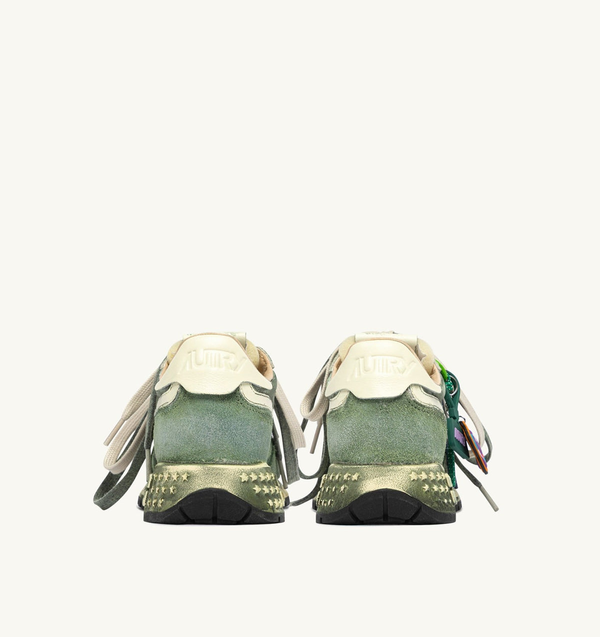 AUTRY REELWIND SUPER VINTAGE SNEAKERS IN LEPRECHAUN AND WHITE SUEDE AND NYLON