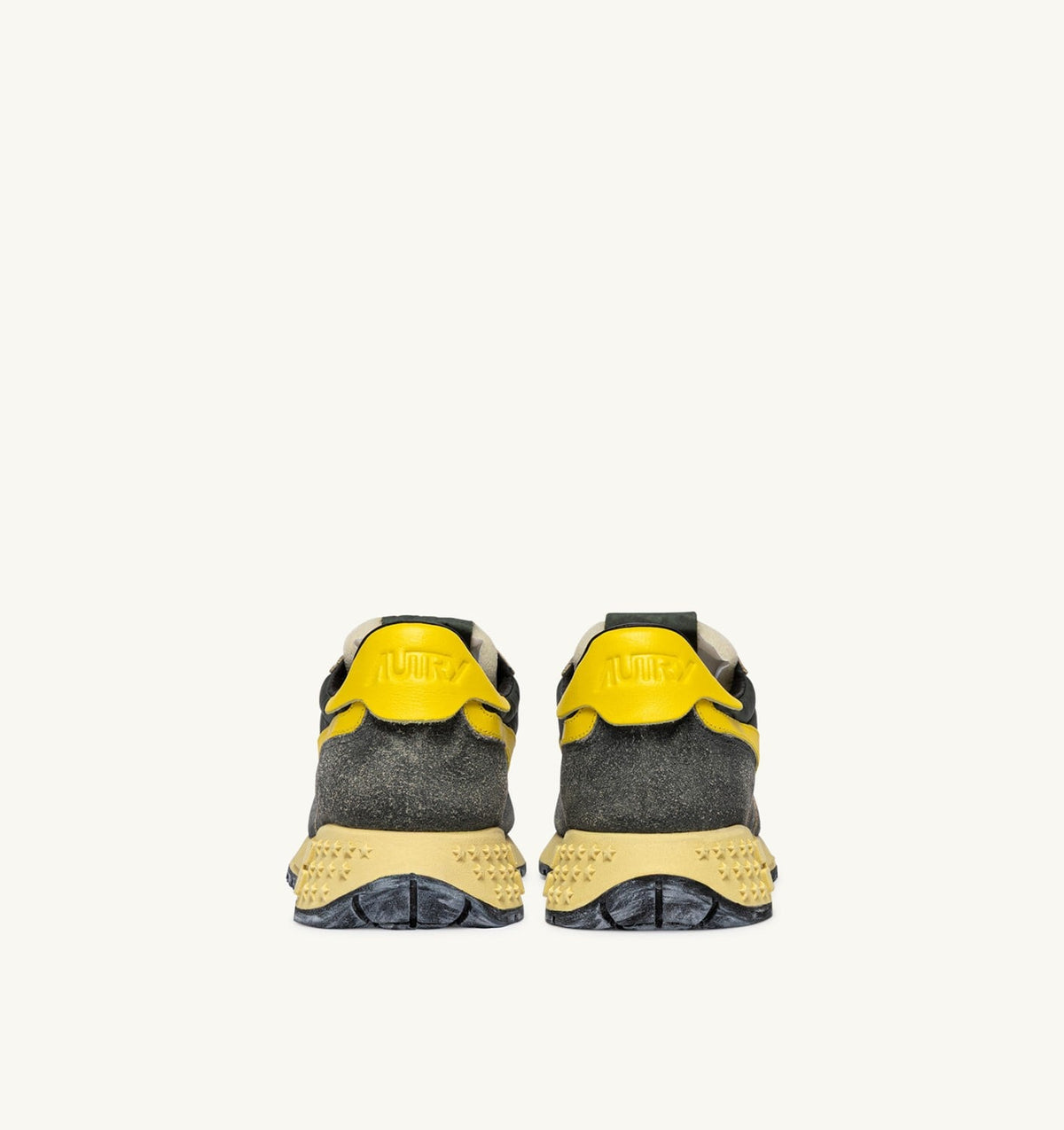 AUTRY REELWIND LOW SNEAKERS IN DEEP GREEN SUGAR AND QUINCE NYLON AND SUEDE