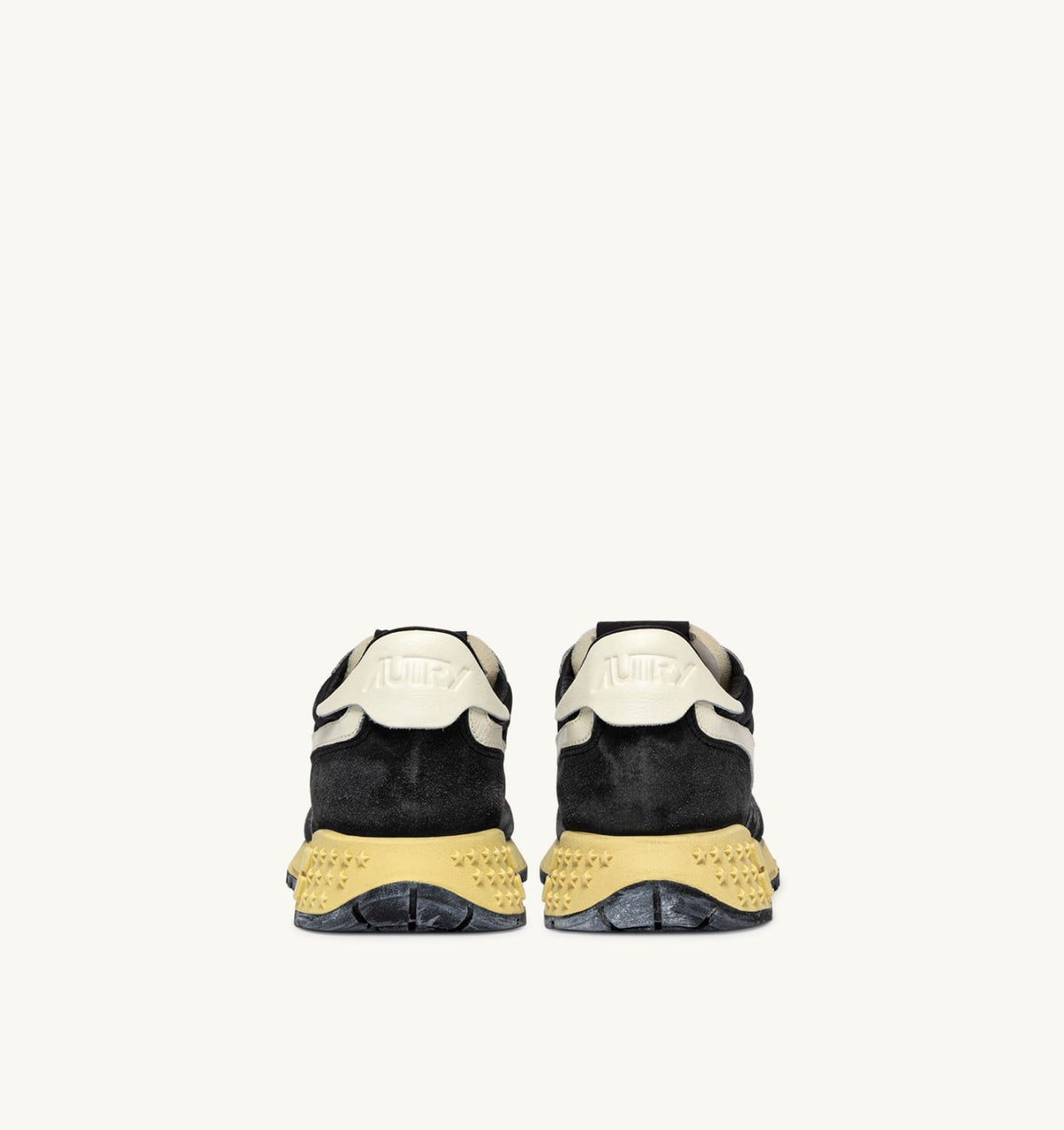 AUTRY REELWIND LOW SNEAKERS IN BLACK SUGAR AND MARSHMALLOW NYLON AND SUEDE