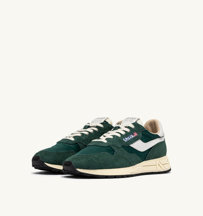 AUTRY REELWIND LOW SNEAKERS IN WHITE AND BOTANICAL GARDEN NYLON AND SUEDE