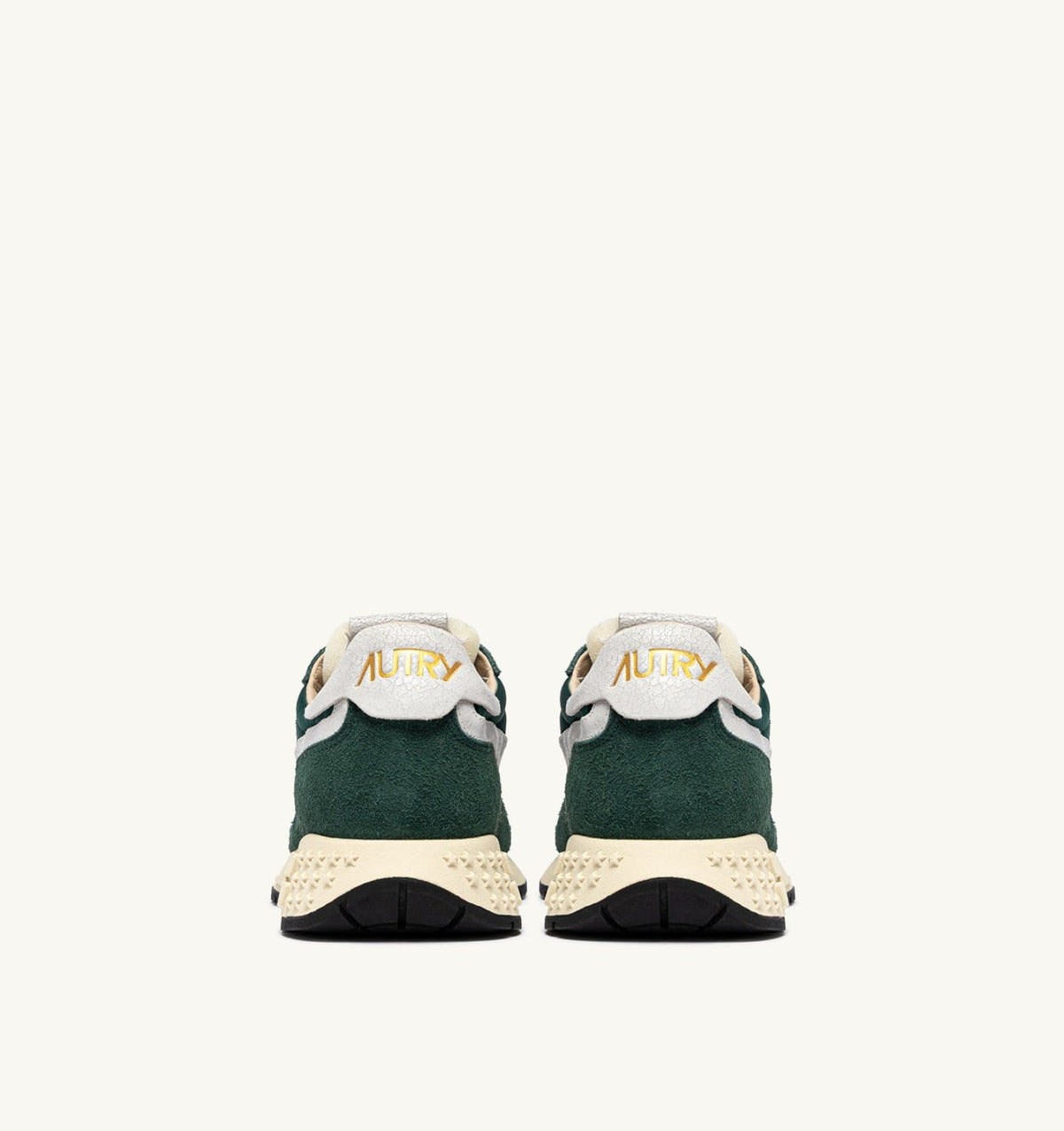 AUTRY REELWIND LOW SNEAKERS IN WHITE AND BOTANICAL GARDEN NYLON AND SUEDE
