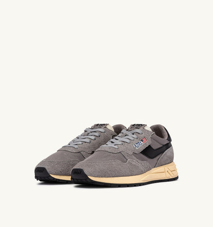 AUTRY REELWIND LOW SNEAKERS IN LEAD AND BLACK NYLON AND SUEDE
