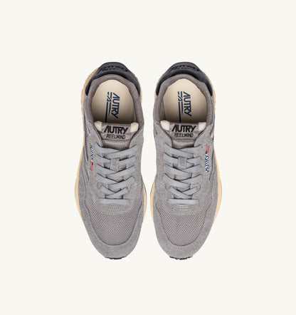 AUTRY REELWIND LOW SNEAKERS IN LEAD AND BLACK NYLON AND SUEDE