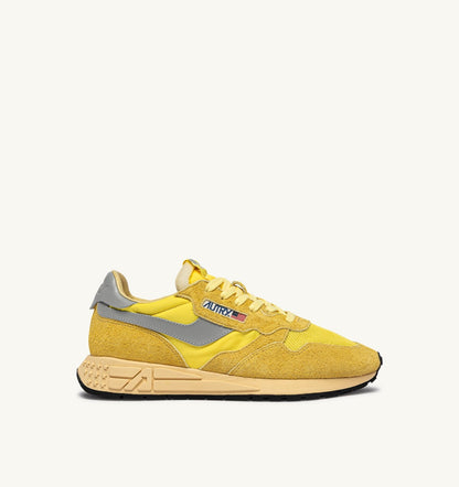 AUTRY REELWIND LOW SNEAKERS IN POPCORN AND VAPOR NYLON AND SUEDE