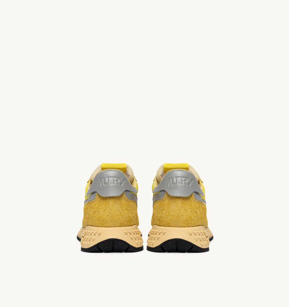 AUTRY REELWIND LOW SNEAKERS IN POPCORN AND VAPOR NYLON AND SUEDE