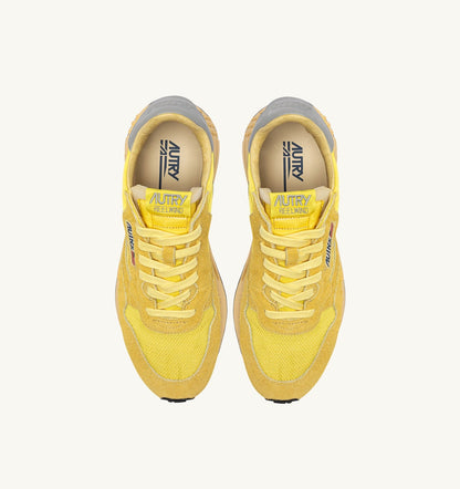 AUTRY REELWIND LOW SNEAKERS IN POPCORN AND VAPOR NYLON AND SUEDE