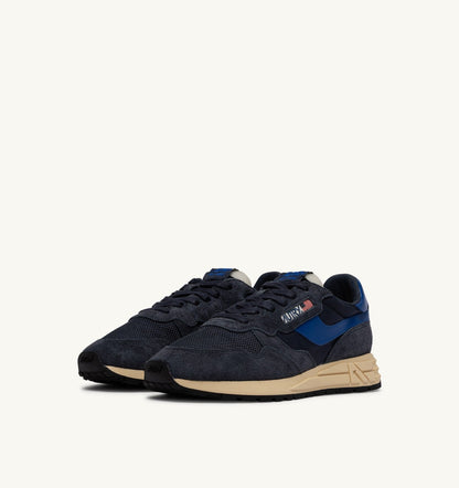 AUTRY REELWIND LOW SNEAKERS IN SPACE BLUE AND LAPIS BLUE NYLON AND SUEDE