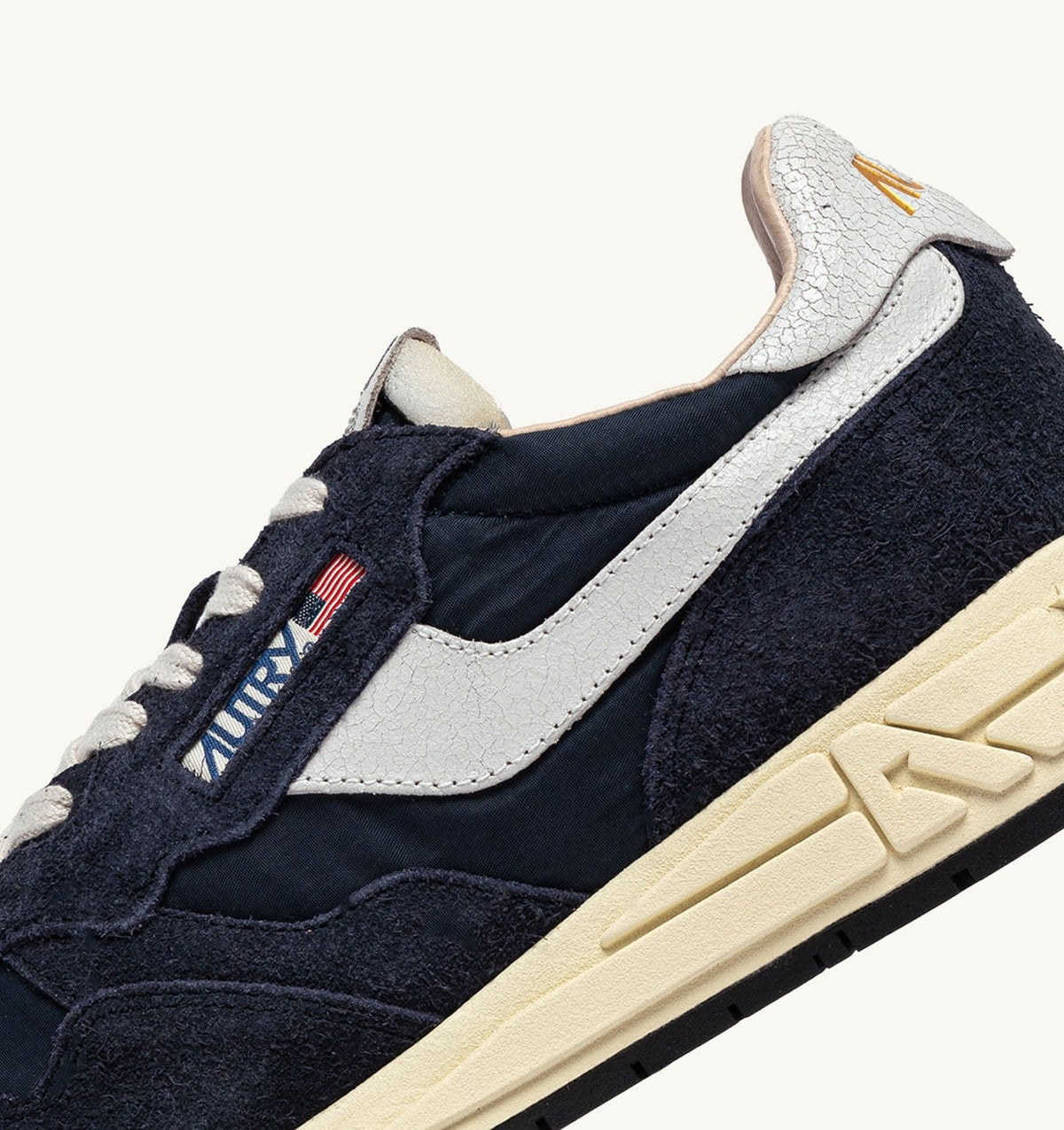 AUTRY REELWIND LOW SNEAKERS IN BLUE SPACE AND WHITE NYLON AND SUEDE