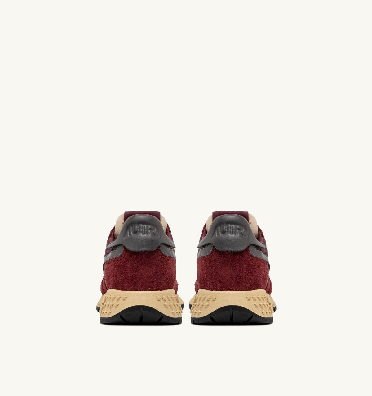 AUTRY REELWIND LOW SNEAKERS IN NYLON SUEDE AND LEATHER COLOR ROUNGE AND CORDOVAN