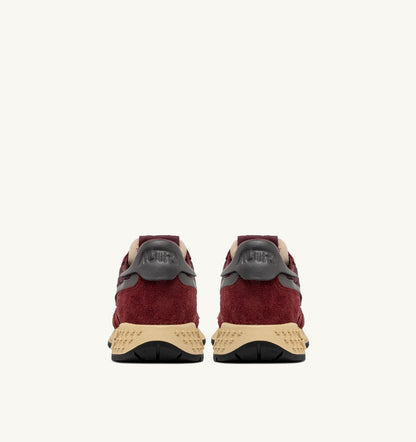 AUTRY REELWIND LOW SNEAKERS IN NYLON SUEDE AND LEATHER COLOR ROUNGE AND CORDOVAN