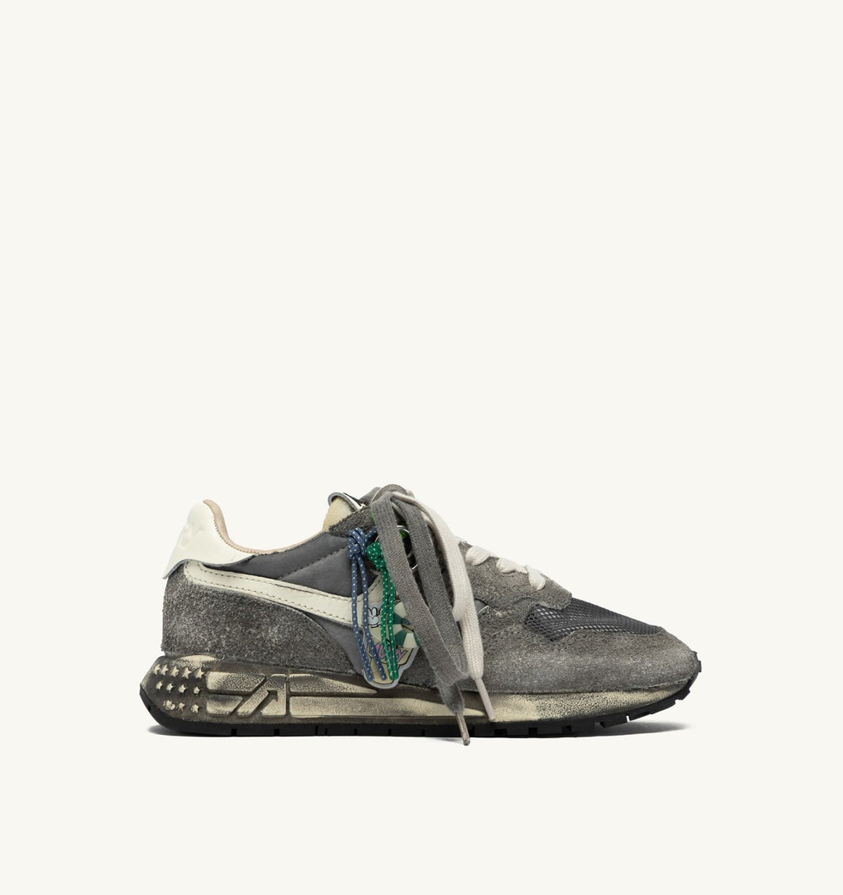 AUTRY REELWIND SUPER VINTAGE SNEAKERS IN WHITE AND BLACK SUEDE AND NYLON