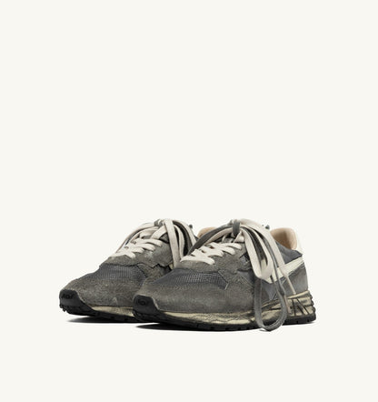 AUTRY REELWIND SUPER VINTAGE SNEAKERS IN WHITE AND BLACK SUEDE AND NYLON