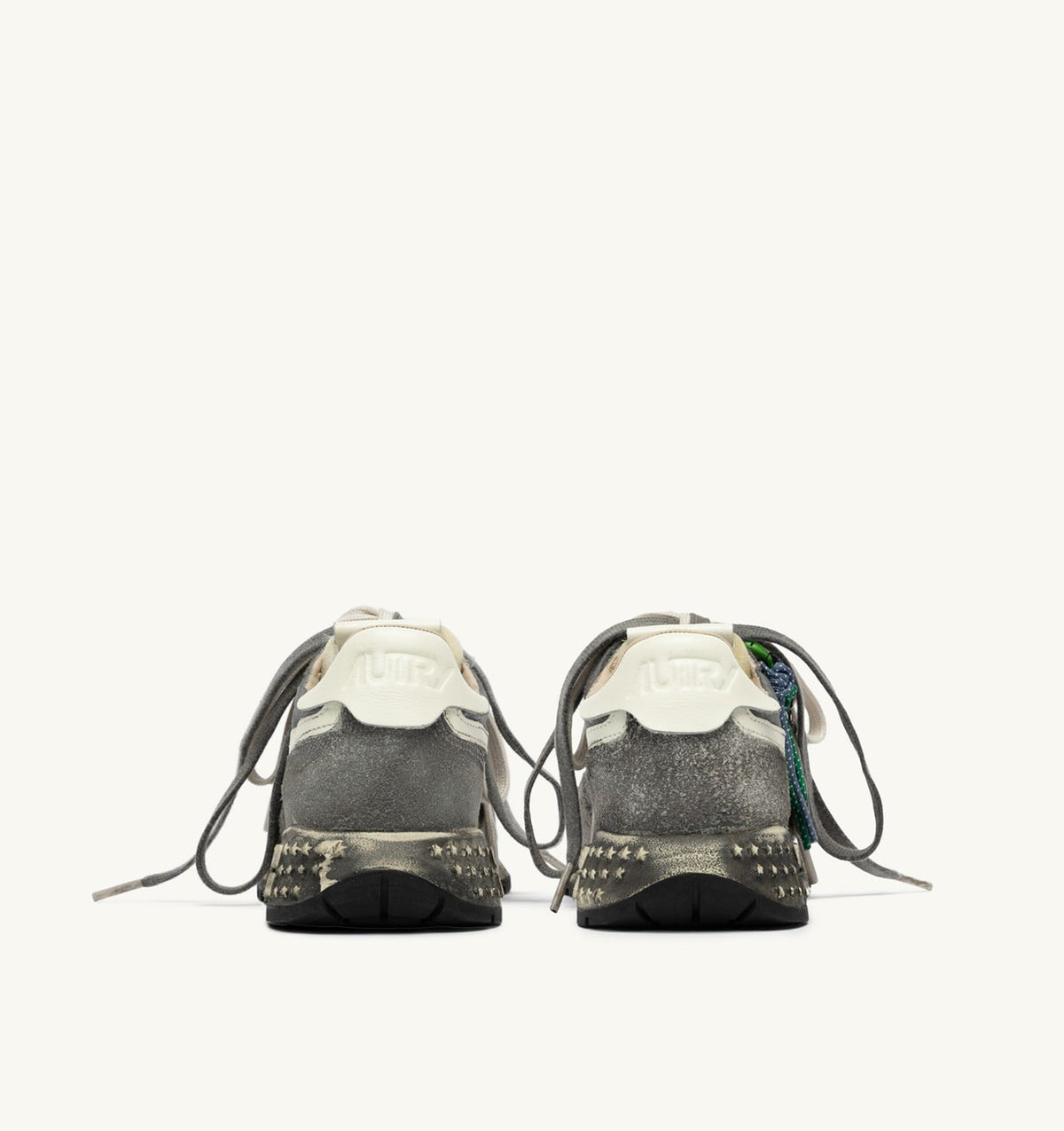 AUTRY REELWIND SUPER VINTAGE SNEAKERS IN WHITE AND BLACK SUEDE AND NYLON