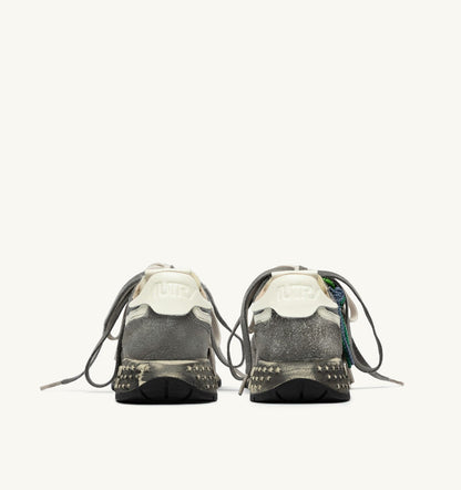 AUTRY REELWIND SUPER VINTAGE SNEAKERS IN WHITE AND BLACK SUEDE AND NYLON
