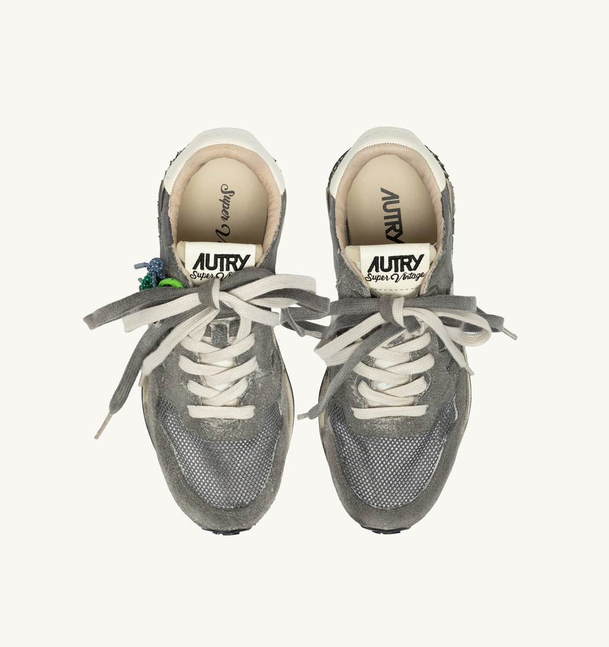 AUTRY REELWIND SUPER VINTAGE SNEAKERS IN WHITE AND BLACK SUEDE AND NYLON