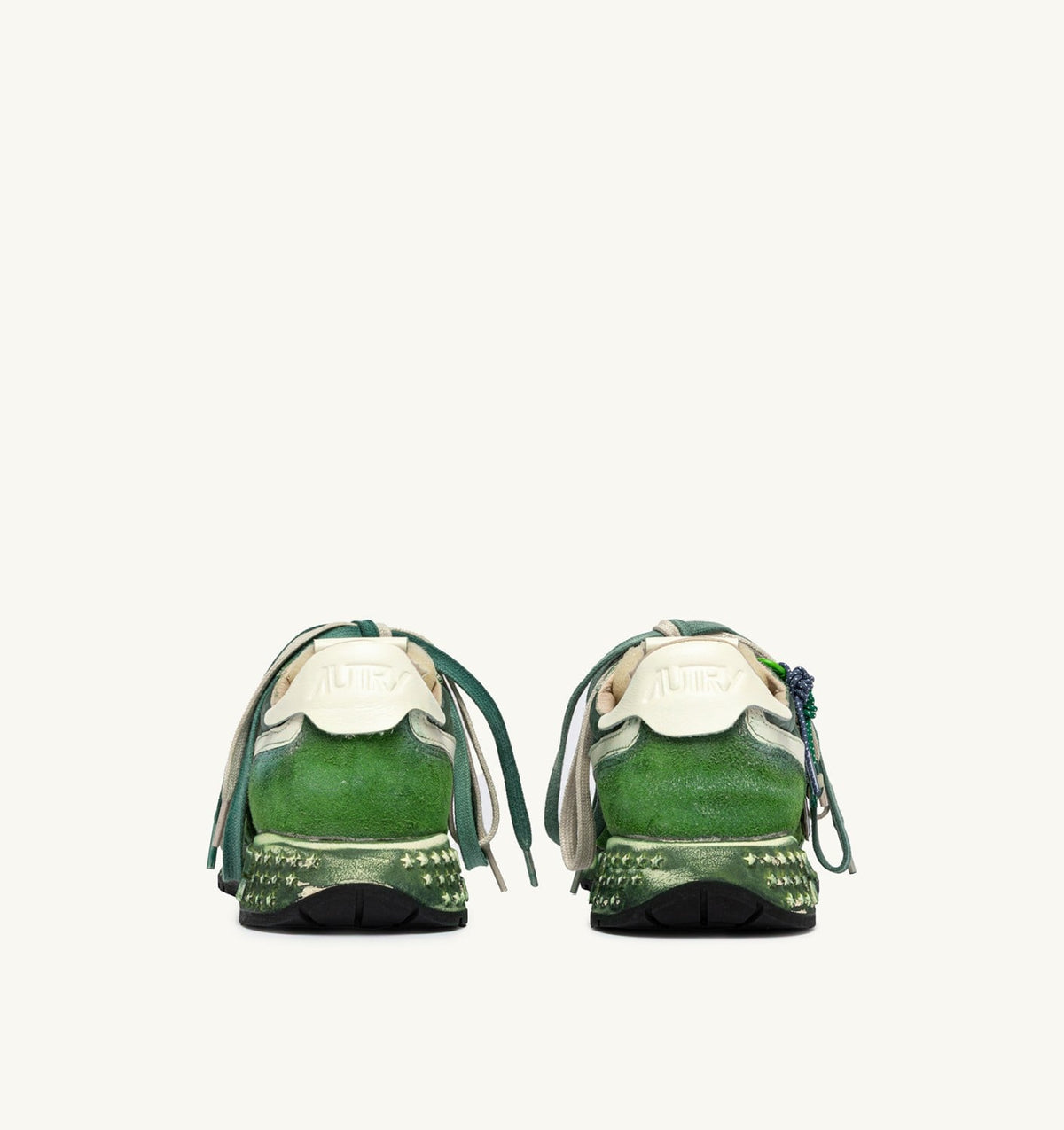 AUTRY REELWIND SUPER VINTAGE SNEAKERS IN WHITE AND GREEN SUEDE AND NYLON