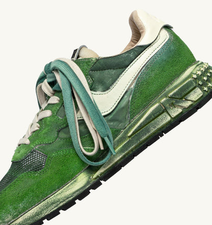 AUTRY REELWIND SUPER VINTAGE SNEAKERS IN WHITE AND GREEN SUEDE AND NYLON