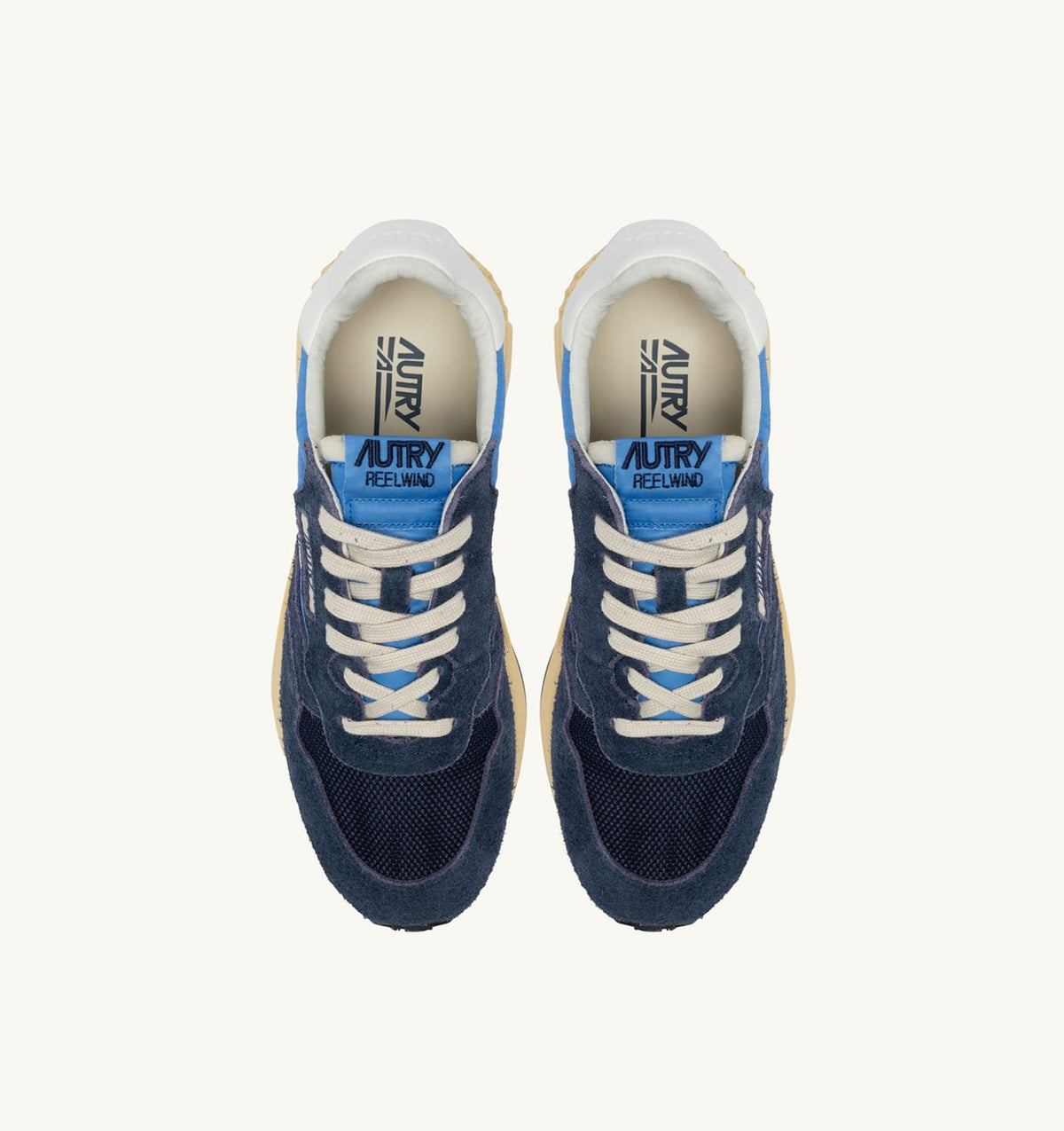 AUTRY REELWIND LOW SNEAKERS IN BLUETTE AND DIGITAL BLUE NYLON AND SUEDE