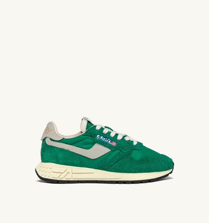 AUTRY REELWIND LOW SNEAKERS IN GREEN NYLON AND SUEDE
