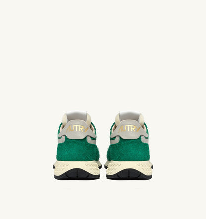 AUTRY REELWIND LOW SNEAKERS IN GREEN NYLON AND SUEDE