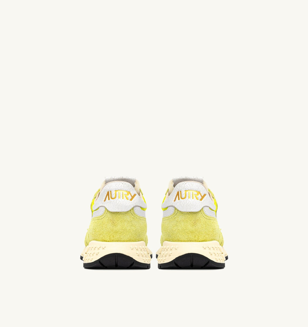 AUTRY REELWIND LOW SNEAKERS IN WHITE AND EVENING PRIMROSE NYLON AND SUEDE
