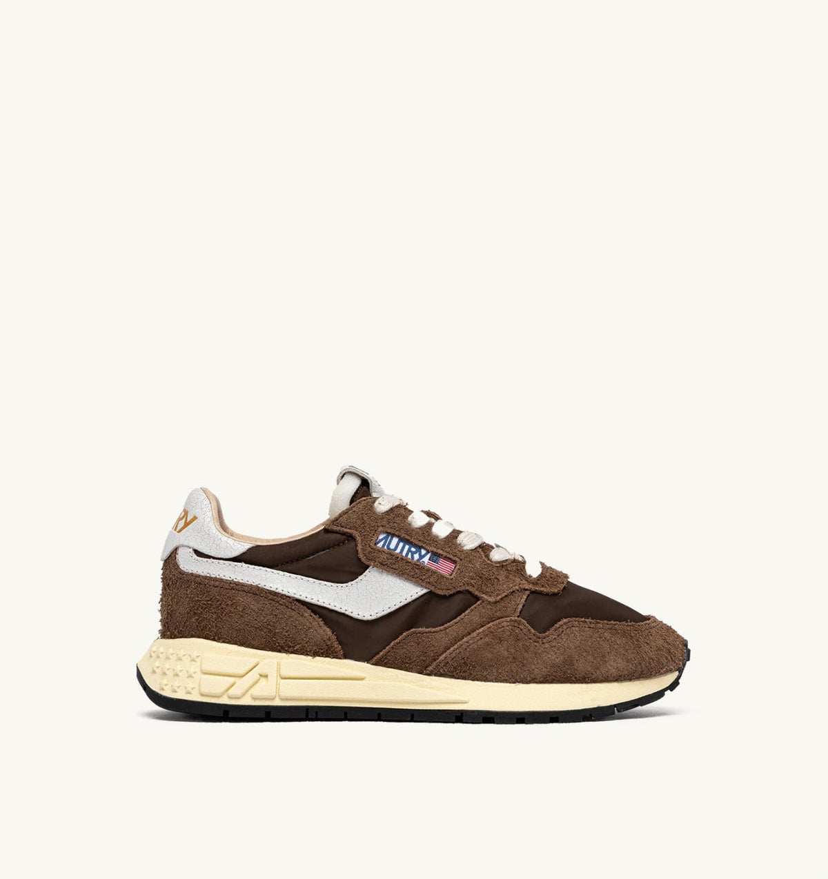 AUTRY REELWIND LOW SNEAKERS IN WHITE AND TUNDRA NYLON AND SUEDE