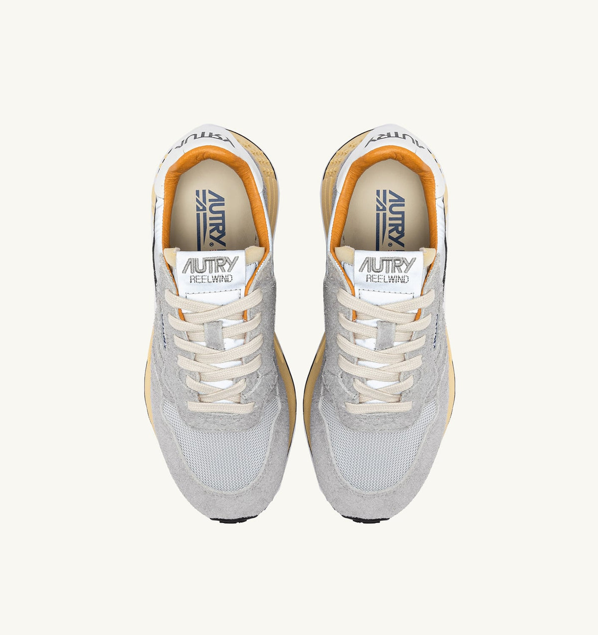 AUTRY REELWIND LOW SNEAKERS IN SAND SUEDE AND REFLECTIVE NYLON