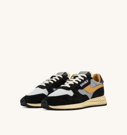 AUTRY REELWIND LOW SNEAKERS IN BLACK SUEDE AND REFLECTIVE NYLON