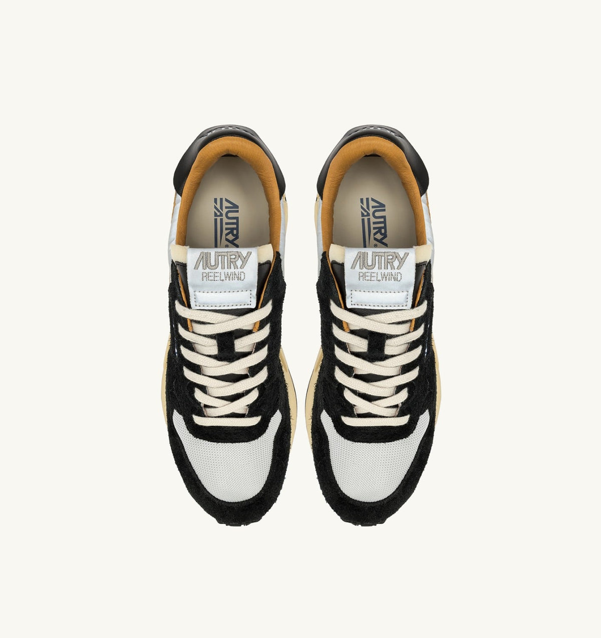 AUTRY REELWIND LOW SNEAKERS IN BLACK SUEDE AND REFLECTIVE NYLON