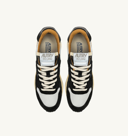 AUTRY REELWIND LOW SNEAKERS IN BLACK SUEDE AND REFLECTIVE NYLON