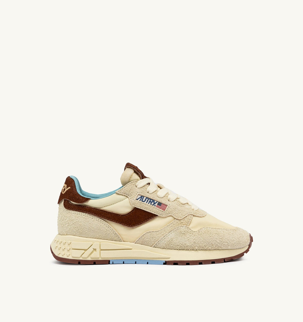 AUTRY REELWIND LOW SNEAKERS IN NYLON AND SUEDE COLOR BROWN AND NUT