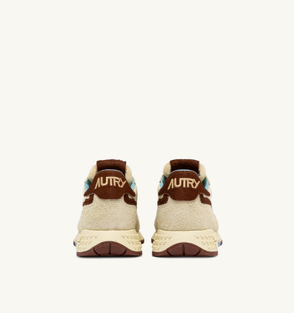 AUTRY REELWIND LOW SNEAKERS IN NYLON AND SUEDE COLOR BROWN AND NUT