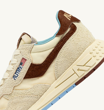 AUTRY REELWIND LOW SNEAKERS IN NYLON AND SUEDE COLOR BROWN AND NUT