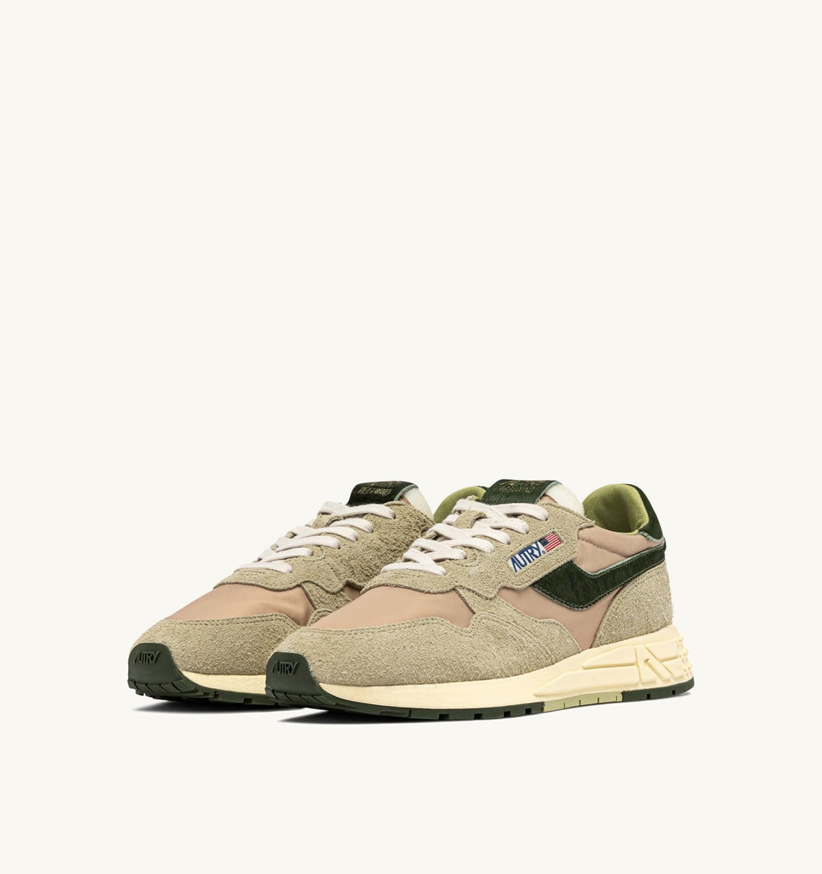 AUTRY REELWIND LOW SNEAKERS IN NYLON AND SUEDE COLOR SPONGE AND GREEN