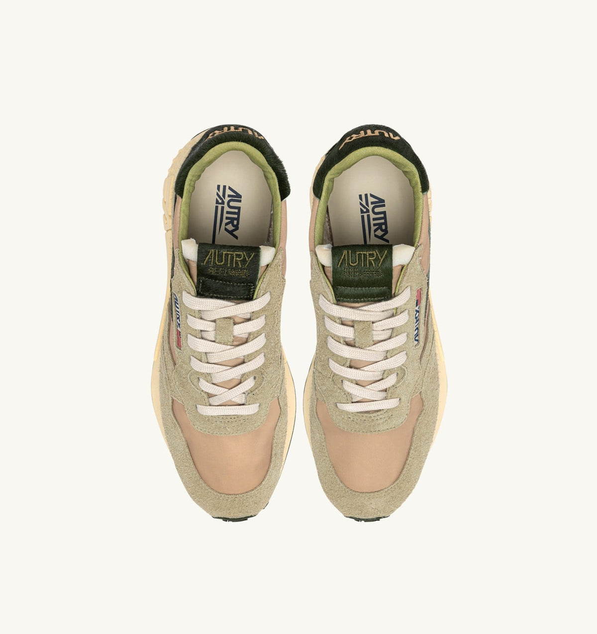 AUTRY REELWIND LOW SNEAKERS IN NYLON AND SUEDE COLOR SPONGE AND GREEN