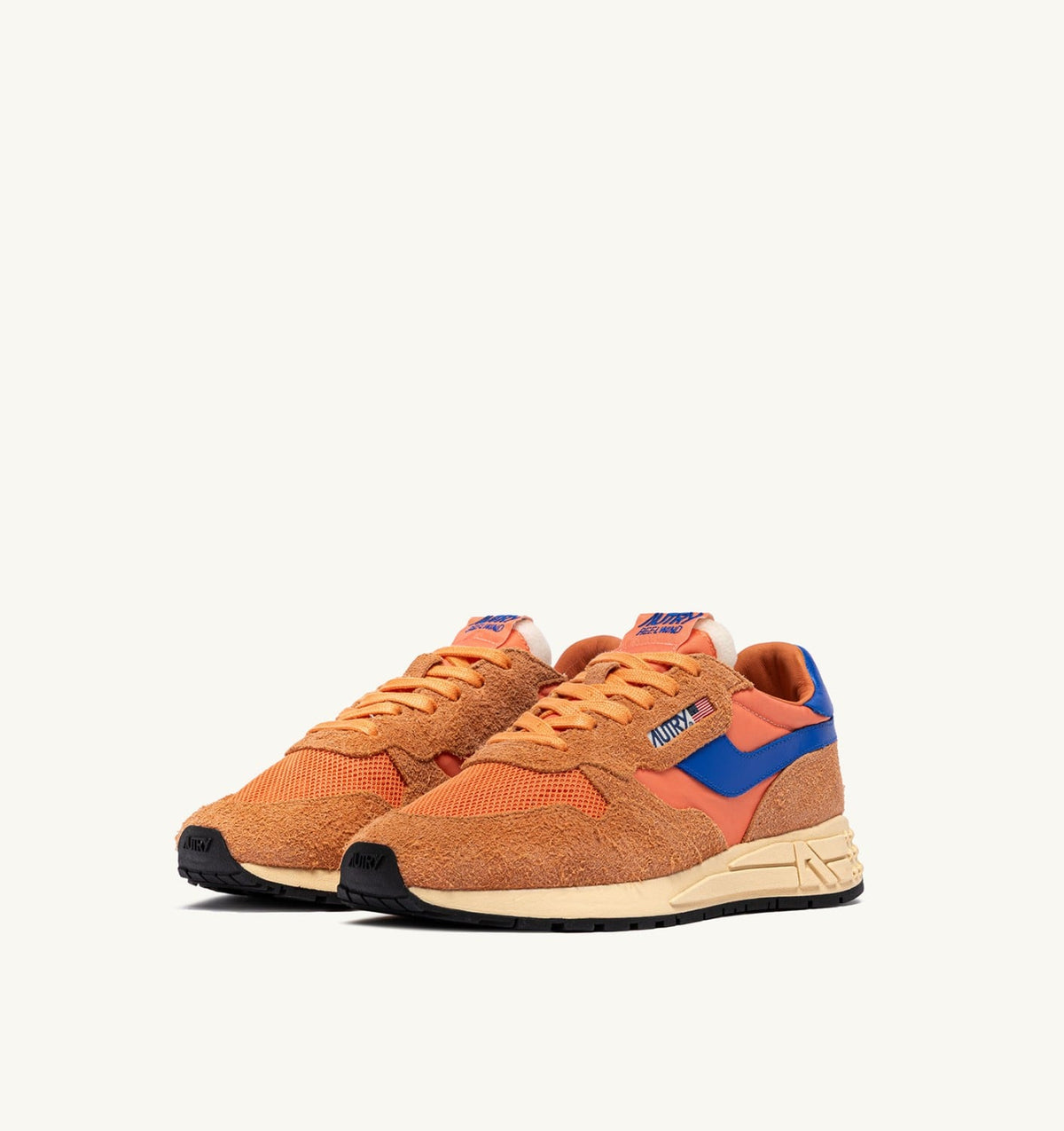 AUTRY REELWIND LOW SNEAKERS IN CANOVA AND STRONG BLUE NYLON AND SUEDE