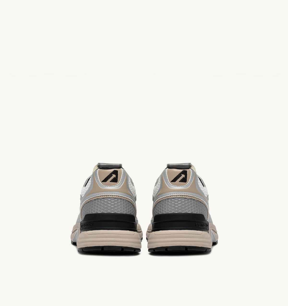 AUTRY HYPERWAY SNEAKERS IN SILVER, WHITE AND IRISH CREAM SYNTHETIC LEATHER AND MESH