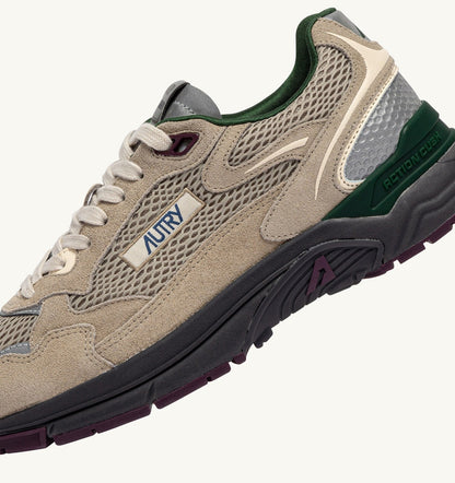 AUTRY HYPERWAY SNEAKERS IN BISCUIT AND AFTERGLOW SUEDE AND MESH