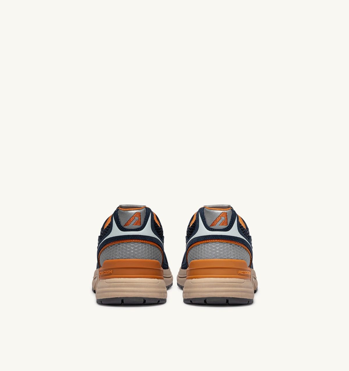 AUTRY HYPERWAY SNEAKERS IN MIDNIGHT AND TOMATO CREAM SUEDE AND MESH