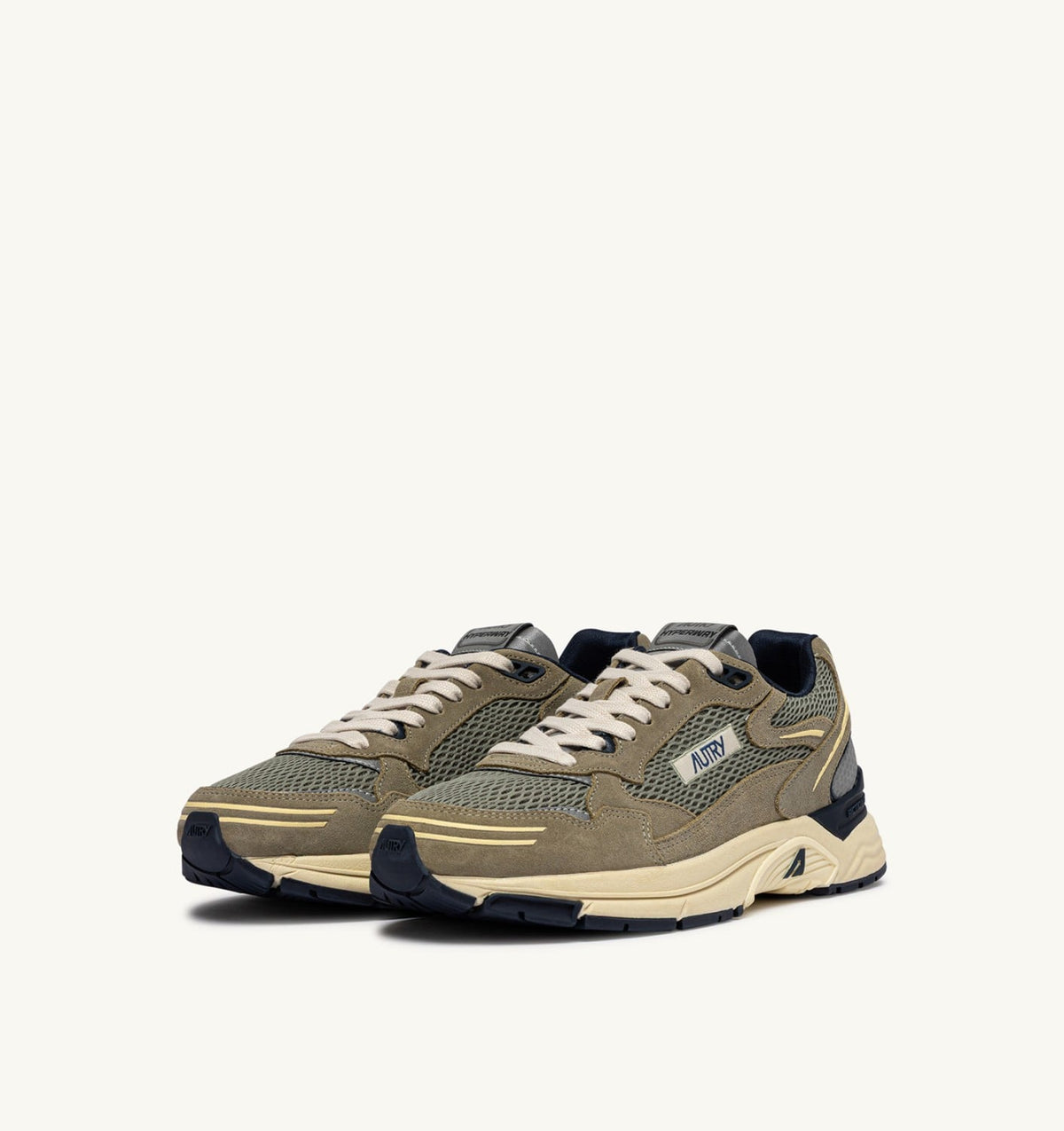 AUTRY HYPERWAY SNEAKERS IN SILVER SAGE AND SPA BLUE SUEDE AND MESH