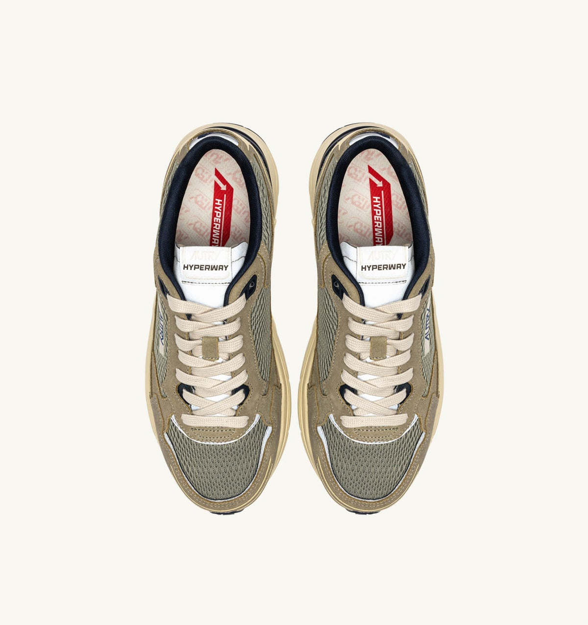 AUTRY HYPERWAY SNEAKERS IN SILVER SAGE AND SPA BLUE SUEDE AND MESH