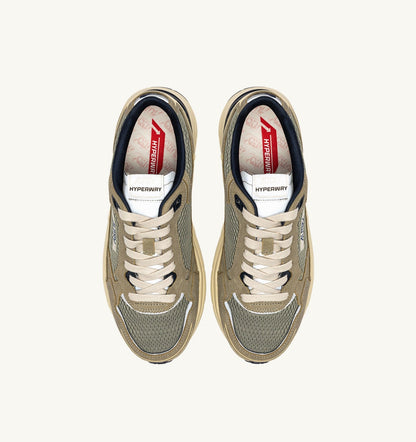 AUTRY HYPERWAY SNEAKERS IN SILVER SAGE AND SPA BLUE SUEDE AND MESH