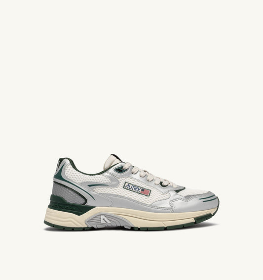 AUTRY HYPERWAY SNEAKERS IN SILVER, WHISPER WHITE AND MOUNTAIN SYNTHETIC LEATHER AND MESH